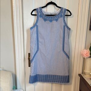 Vineyard Vines Blue Crew Neck Sheath Mini Dress